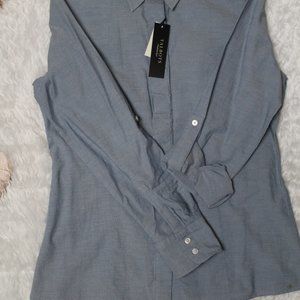 NWT Talbots Women Chambray Blue Long Sleeve Button-Down Shirt sz 6